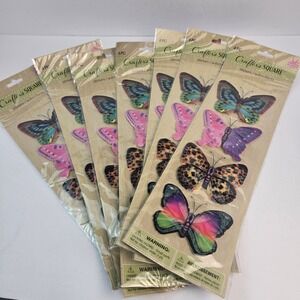Crafter's Square 3D Butterfly Stickers Pop Up Scrapbook Craft Decor Lot of 7